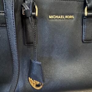 Michael Kors Black Satchel with Gold Accents